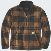 Bluzy męskie - Polar Carhartt Fleece Pullover BrownBlack Plaid - miniaturka - grafika 1