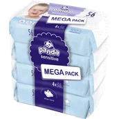Chusteczki nawilżane - Bella Baby Happy Panda Sensitive chusteczki nawilżane dla dzieci 4x56 szt. - miniaturka - grafika 1