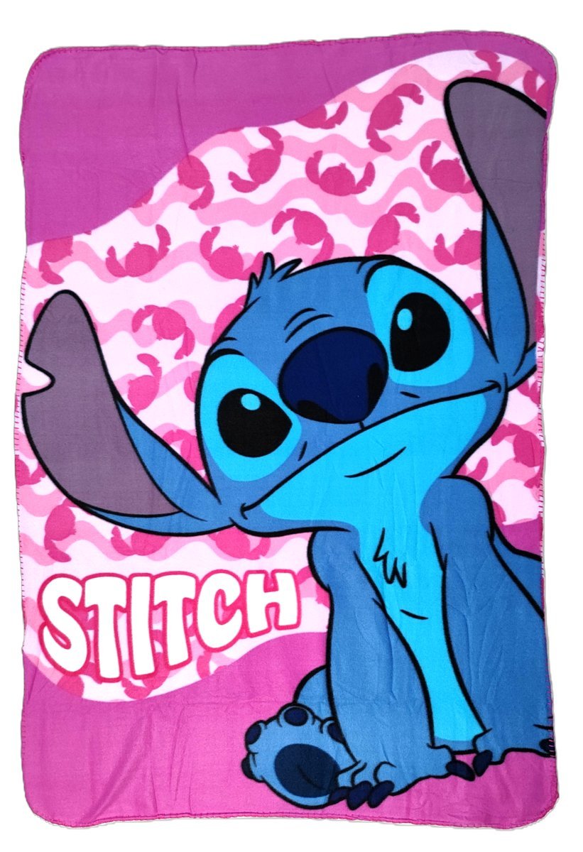 Różowy miękki kocyk Disney Stitch.