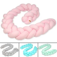 Łóżeczka i kojce - Pleciony ochraniacz do łóżeczka, warkocz, poduszka ok. 3,5 m Pleciony ochraniacz do łóżeczka, warkocz, poduszka ok. 3,5 m (wzór: szary) - miniaturka - grafika 1