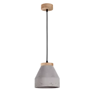 Lampy sufitowe - Britop LAMPA wisząca TRISTAN 1939174 betonowa OPRAWA loftowy zwis szary drewno - miniaturka - grafika 1