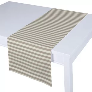 Dekoria pl pl Bieżnik prostokątny beżowo białe pasy 1,5cm) 40 × 130 cm Quadro 410-136-07 - Obrusy i serwetki - miniaturka - grafika 1