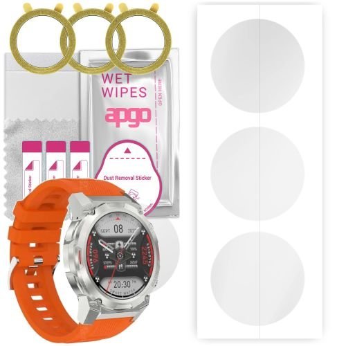 3x folia ochronna hydrożelowa do Oukitel BT50 - apgo Smartwatch Hydrogel Protection Ochrona na ekran smartwatcha