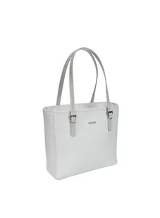 Torba skórzana - shopper - biało szary (6103) - Torebki damskie - miniaturka - grafika 1