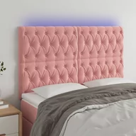 Inne meble do sypialni - Lumarko Zagłówek do łóżka z LED, różowy, 144x7x118/128 cm, aksamit - miniaturka - grafika 1