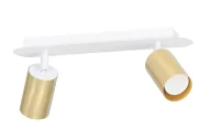 Lampy sufitowe - Biało-złoty podwójny reflektor sufitowy - 12X D083 P7-P31 - miniaturka - grafika 1
