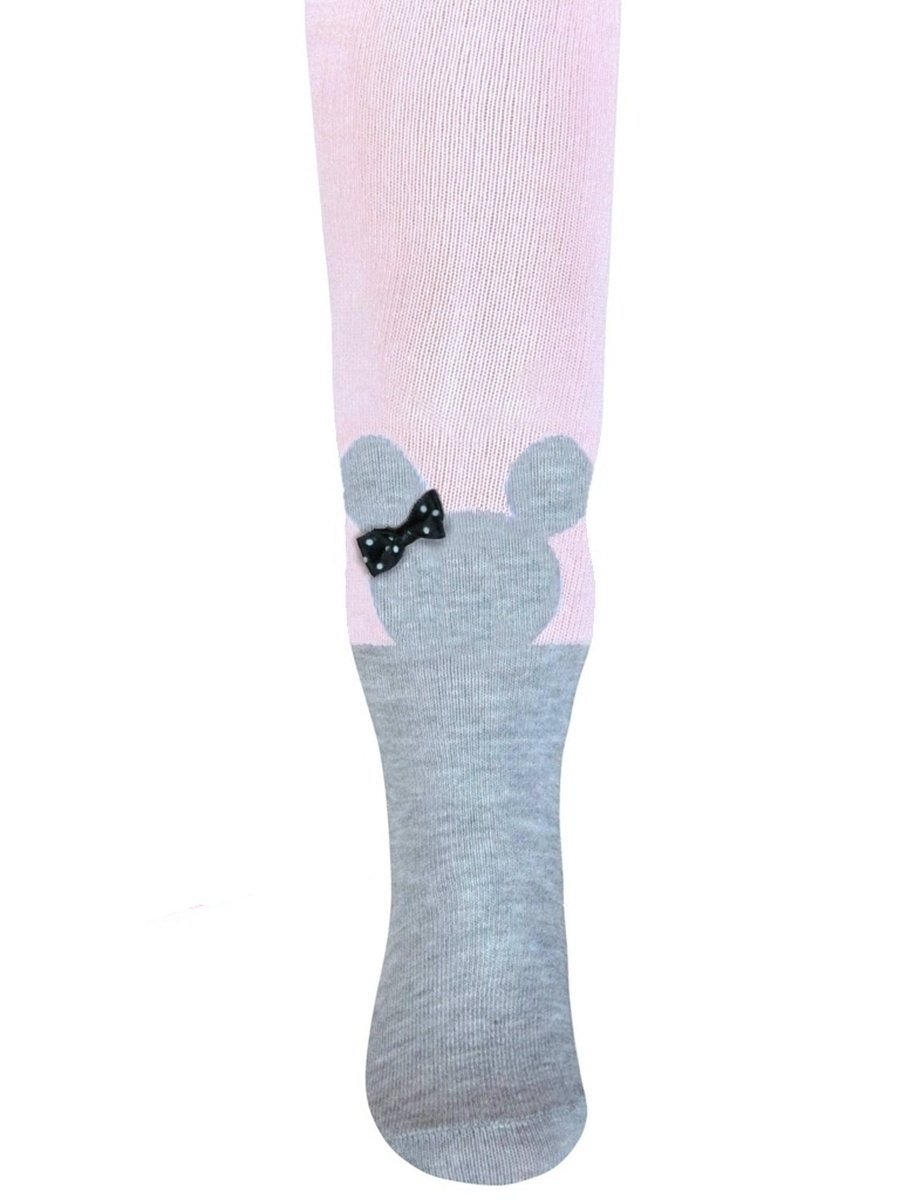 Dziewczęce rajstopy bawełniane różowe szara myszka, Milusie