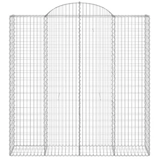 Kosze gabionowe, 4 szt, 200x50x200/220 cm, galwanizowane żelazo - Ogrodzenia - miniaturka - grafika 5