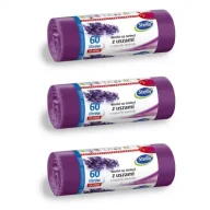 Worki na śmieci - Stella Worki na śmieci z uszami o zapachu lawendy 60 L Zestaw 3 x 16 szt. - miniaturka - grafika 1