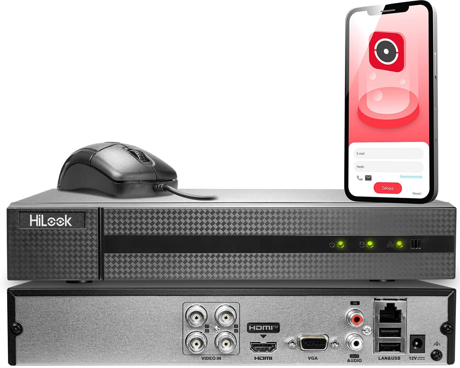 HiLook cyfrowy hybrydowy do monitoringu HiLook by Hikvision DVR-204U-M1/T