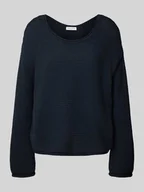 Swetry damskie - Sweter z dzianiny o kroju comfort fit z czystej bawełny - miniaturka - grafika 1