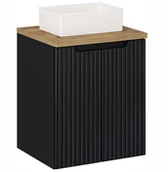 Szafki łazienkowe - CZARNA szafka łazienkowa NOVA BLACK 82-50 2D z umywalką i blatem OAK 50 cm - miniaturka - grafika 1