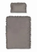 Pościel dla dzieci - Pościel 90x120 szara ciemna dziecięca jednobarwna z falbanką Mayamoo - miniaturka - grafika 1