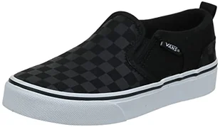 Vans Asher niski top dla chłopców, Czarny Checker Black Black, 31.5 EU - Koszulki i topy damskie - miniaturka - grafika 1