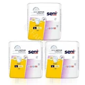 Pieluchy dla dorosłych - Zestaw SENI Active Normal L, 3x 30szt. - Elastyczne majtki chłonne - >>> DARMOWA od 99zł <<< w 24h ! - miniaturka - grafika 1