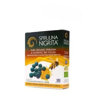 Spirulina Grecka z Pyłkiem Pszczelim, Suplement diety, 90 Tab. - Witaminy i minerały - miniaturka - grafika 1