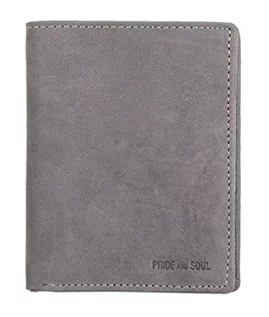 Portfele - Pride & Soul Unisex – portfel dla dorosłych, damski i męski z RFID z prawdziwej skóry, portmonetka na 7 kart EC, monety i banknoty, akcesoria podróżne, portfel, szary, 12 x 9,5 x 2,5 cm - grafika 1