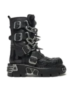 Glany damskie - NEW ROCK Glany M-727-S5 Czarny - miniaturka - grafika 1