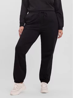Spodnie sportowe damskie - Vero Moda Curve Spodnie dresowe Octavia 10256759 Czarny Regular Fit - grafika 1