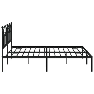 Metalowa rama łóżka z wezgłowiem, czarna, 200x200 cm Lumarko! - Inne meble do sypialni - miniaturka - grafika 7