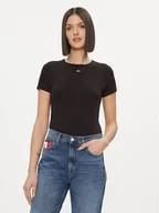 Koszulki i topy damskie - Tommy Jeans T-Shirt Essential DW0DW17383 Czarny Slim Fit - miniaturka - grafika 1