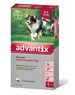 Bayer Advantix dla psów 10-25kg 4 pipety x 2,5ml) + niespodzianka dla psa GRATIS! 44829-uniw - Artykuły przeciw pasożytom - miniaturka - grafika 1