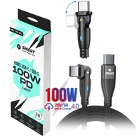 Kable USB - SMART HARDWARE KABEL 180°  USB-C 100W PD 1.8M CZARNY - miniaturka - grafika 1