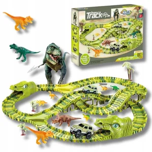 Mega Tor Wyścigowy Dinozaur Dino Park Zestaw Xxl 240 El + Samochodzik - Samochody i pojazdy dla dzieci - miniaturka - grafika 1