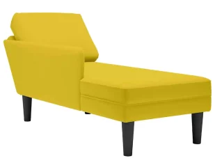 Żółta leżanka tapicerowana aksamitem F0-S98 - Szezlongi - miniaturka - grafika 1