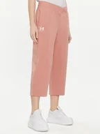 Spodnie sportowe damskie - Under Armour Spodnie dresowe Ua Rival Terry Crop Wide Leg 1382737-696 Różowy Loose Fit - miniaturka - grafika 1