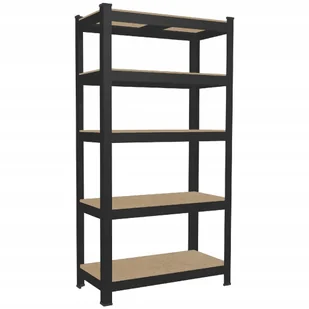 REGAŁ 5-POZIOMOWY 180 x 90 x 30 CM CZARNY UDŹWIG PÓŁKI: 175 KG GWI7361 CHOMIK - Szafy i regały magazynowe - miniaturka - grafika 1