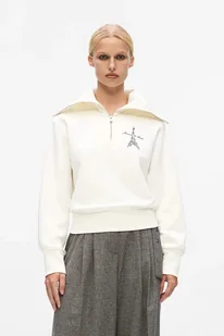 Karl Lagerfeld bluza bawełniana damska kolor beżowy z nadrukiem A4W20067 - Bluzy damskie - miniaturka - grafika 1