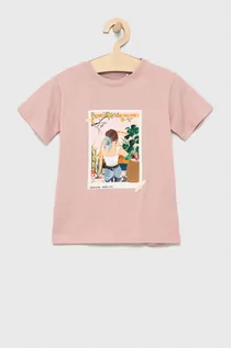 Koszulki dla dziewczynek - Name it t-shirt bawełniany dziecięcy kolor różowy - - grafika 1