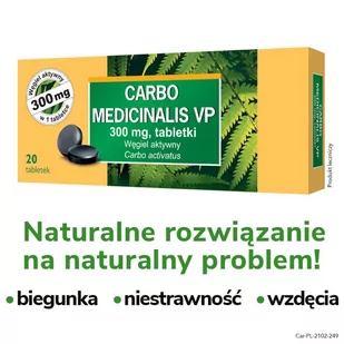 Polfa Carbo Medicinalis 300mg 20 szt. - Układ pokarmowy - miniaturka - grafika 1