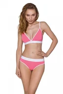 Bielizna sportowa damska - PS007 TOP pink biustonosz bawełniany - PASSION sport edition - miniaturka - grafika 1