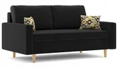 Sofy i kanapy - Sofa z Funkcją Spania Rozkładana Kanapa Etna Skandynawska do Salonu Czarna - miniaturka - grafika 1