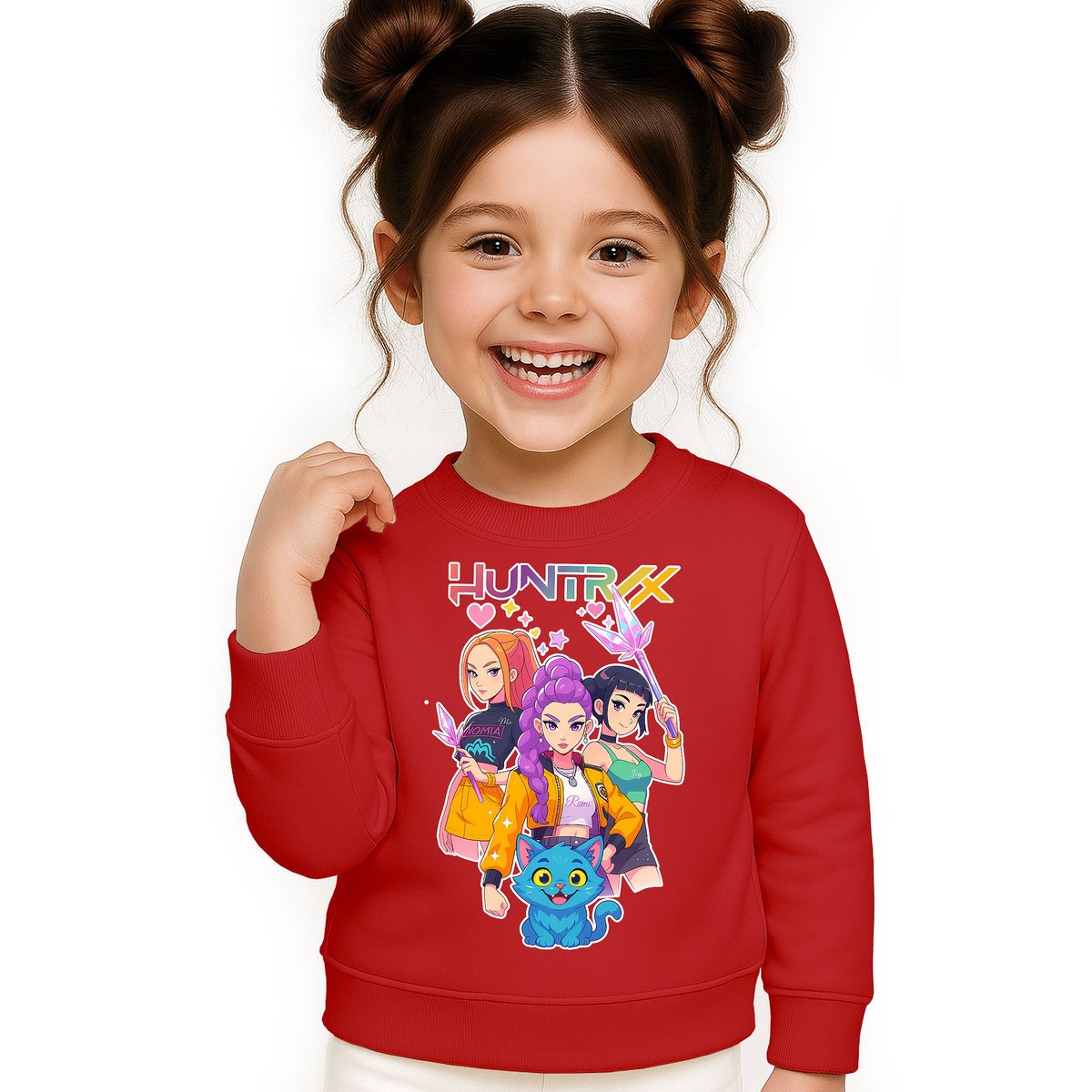 BLUZA DZIECIĘCA K-POPOWE ŁOWCZYNIE DEMONÓW HUNTRIX 122-128 BAWEŁNIANA