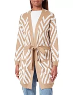 Swetry damskie - caneva Damski kardigan 19019438-CA02, beżowy wełniany biały, XS/S, Beżowy biały wełna, XS-S - miniaturka - grafika 1