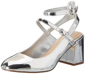 Czółenka - Aldo Damskie czółenka z paskiem na kostkę z pergine, Srebrny - 37 EU - miniaturka - grafika 1