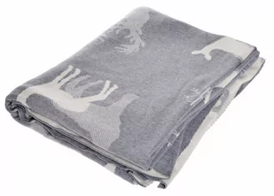 Koc w renifery dwustronny, 100% bawełna, 125x150 cm - Koce - miniaturka - grafika 1