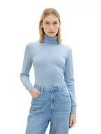 Swetry damskie - Podstawowy damski sweter z golfem TOM TAILOR, 26320-niebieski stonington, XXL - miniaturka - grafika 1