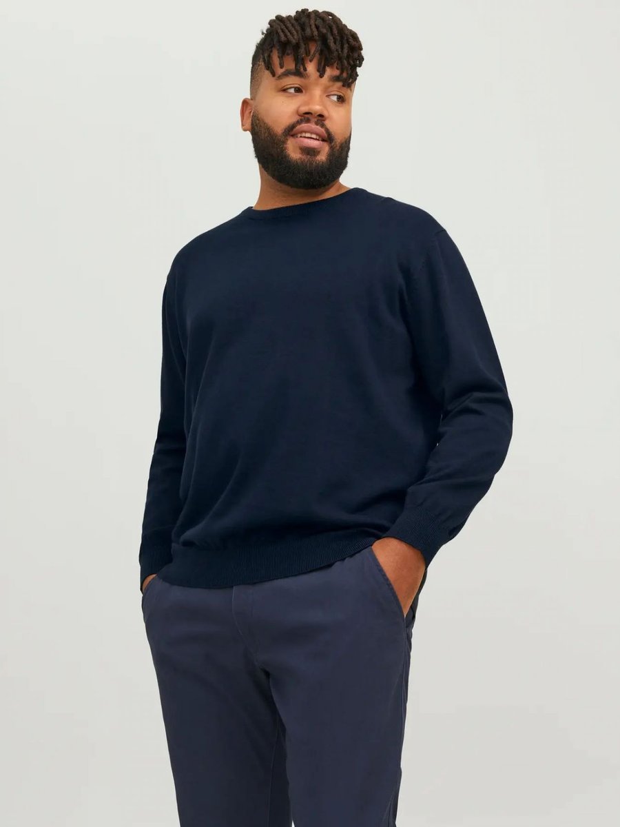maglie uomo jack and jones 12250588 basic knit crew navy blazer