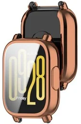 Bizon Etui z osłoną ekranu Case Watch Felipe do Xiaomi Redmi Watch 5 Active, różowozłote - Akcesoria do smartwatchy - miniaturka - grafika 1