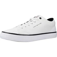 Trampki męskie - Tommy Hilfiger Męskie trampki TH HI Vulc CORE Low Canvas Vulkanizowane, białe, rozmiar 6,5, biały, 40 EU - miniaturka - grafika 1
