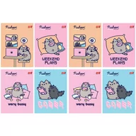 Zeszyty szkolne - 8X ZESZYT A5 32 KARTKI PUSHEEN: 4x TRZY LINIA + 4x KRATKA - miniaturka - grafika 1