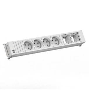 BACHMANN POWER FRAME 4xUTE 2xCM 0.2m GST18 RAL9010 - Listwy zasilające - miniaturka - grafika 1