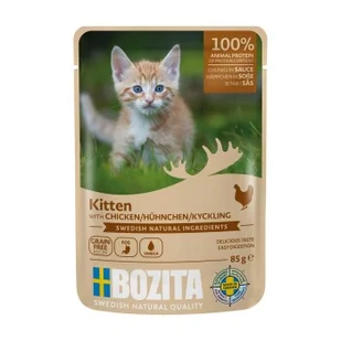 BOZITA Kitten kawałki w sosie 12x85g Kurczak - Mokra karma dla kotów - miniaturka - grafika 1