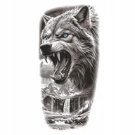 Zabawki kreatywne - TATUAŻ WILK NIEBIESKIE OCZY GROŹNY ZMYWALNY TYMCZASOWY WODNY - miniaturka - grafika 1