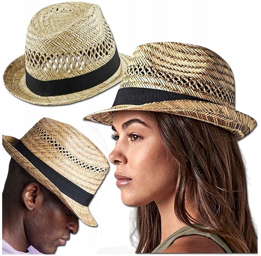 DAMSKI KAPELUSZ SŁOMIANY SŁOMKOWY PLAŻOWY PLECIONY