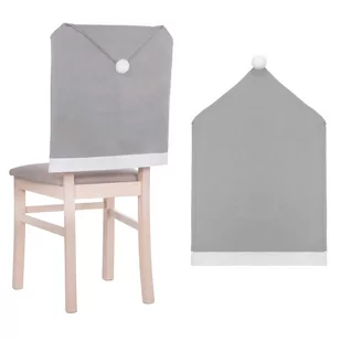 Pokrowiec na krzesło, czapka mikołaja szara HA0201 - Pozostałe akcesoria świąteczne - miniaturka - grafika 1